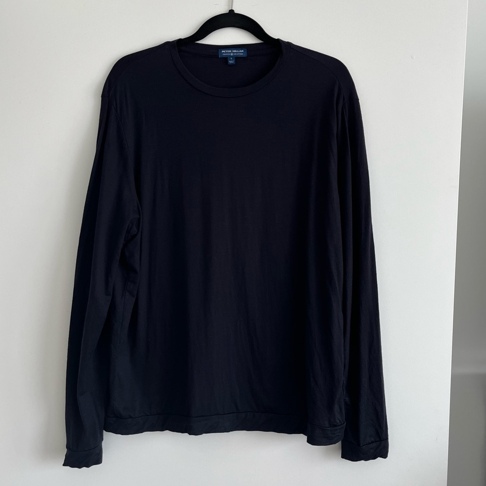 Peter Millar Navy wool & cashmere blend tee